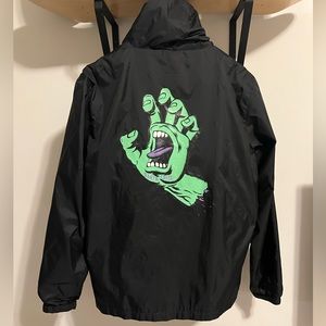 Santa Cruz FSU Screaming Hand Windbreaker Raincoat Mens size Medium